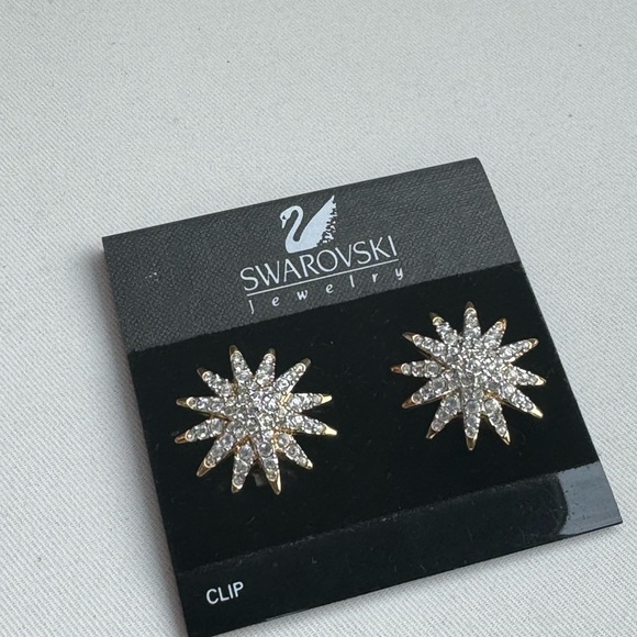 Vintage Swarovski Crystal Jeweler's Collection Star Clip On Earrings - Picture 5 of 6